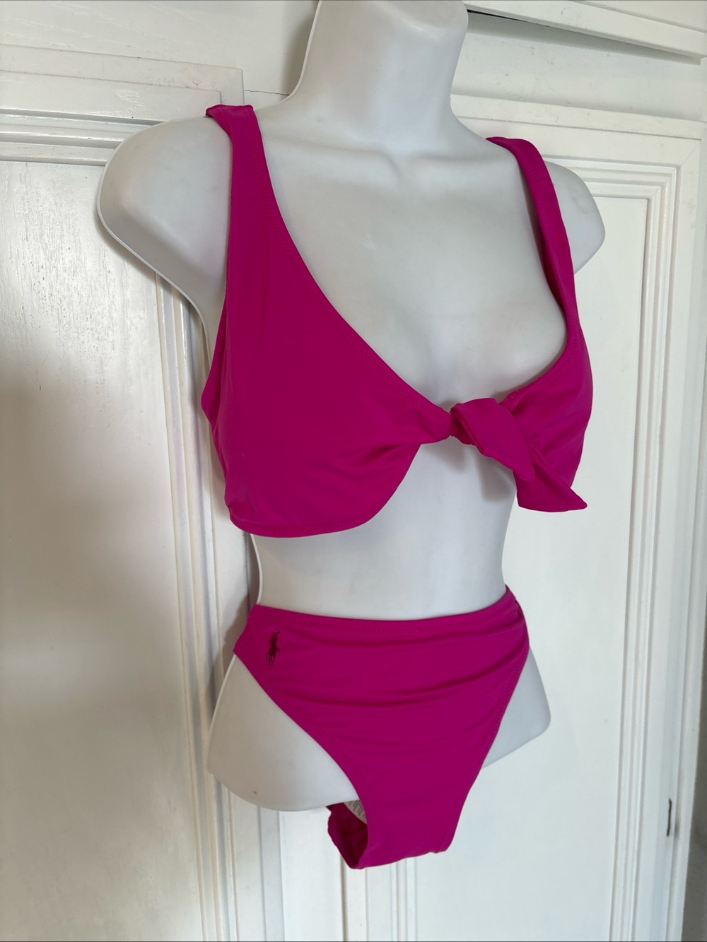 NWOT RALPH LAUREN  Pink Bikini 2 Piece Swim Suit  Sz XL  Logo